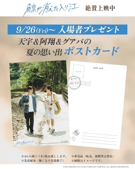 鯨が消えた入り江 先行上映特典カード テレンス・ラウ主演『鯨が消えた入り江』入場者プレゼント決定